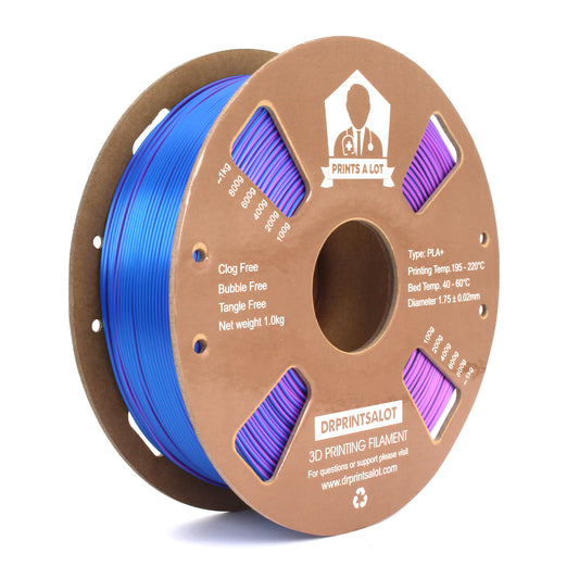 DRPRINTSALOT Rainbow Silk PLA+ Premium Quality 3D Printer Filament, 1 KG Spool